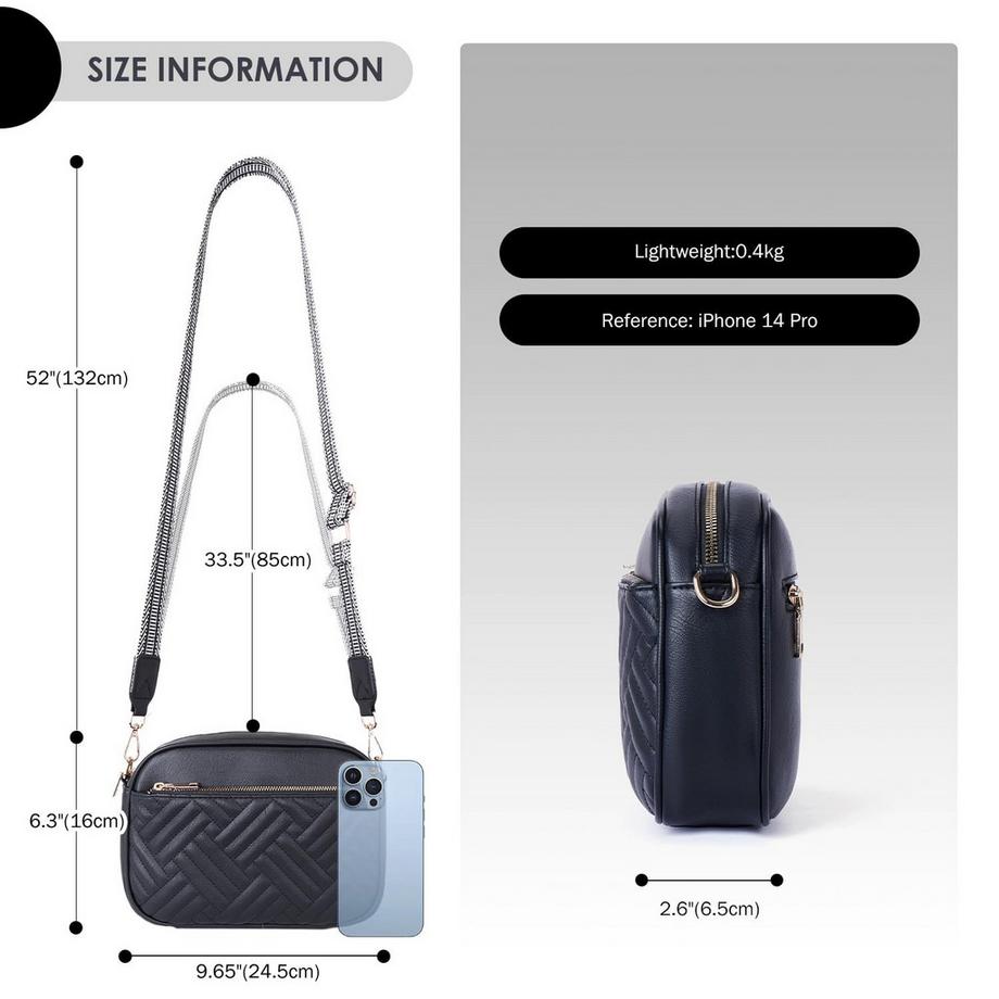 Only-bags.store Gesteppte Handy-Umhängetasche mit verstellbarem breitem Riemen  