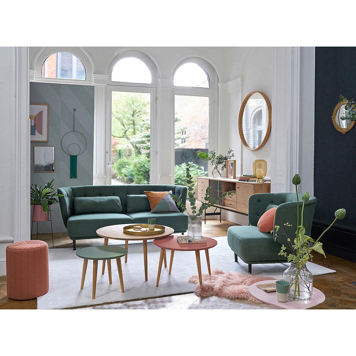 La Redoute Intérieurs Zylindrischer Polsterhocker mit Steppnähten  