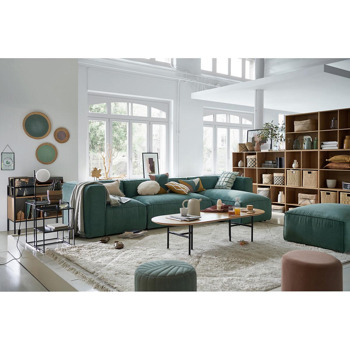 La Redoute Intérieurs Zylindrischer Polsterhocker mit Steppnähten  