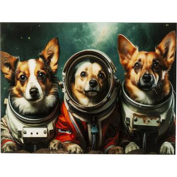 Glasbild Astronauts Dogs 80x60