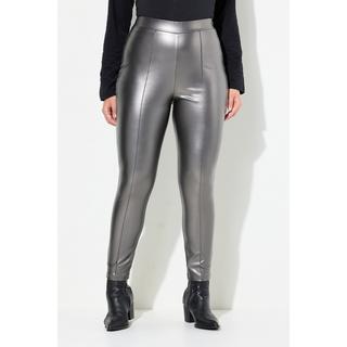 Ulla Popken  Leggings in similpelle con taglio della gamba aderente e orlo elastico 