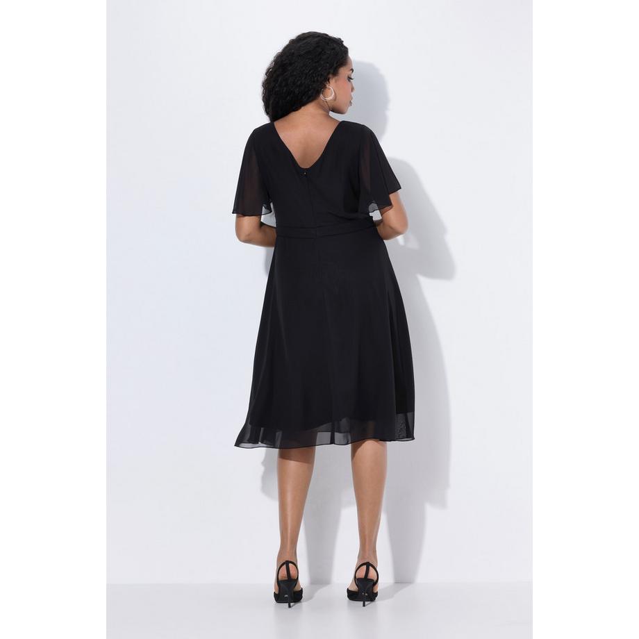 Ulla Popken Midi Chiffon Drapierung Abendkleid  