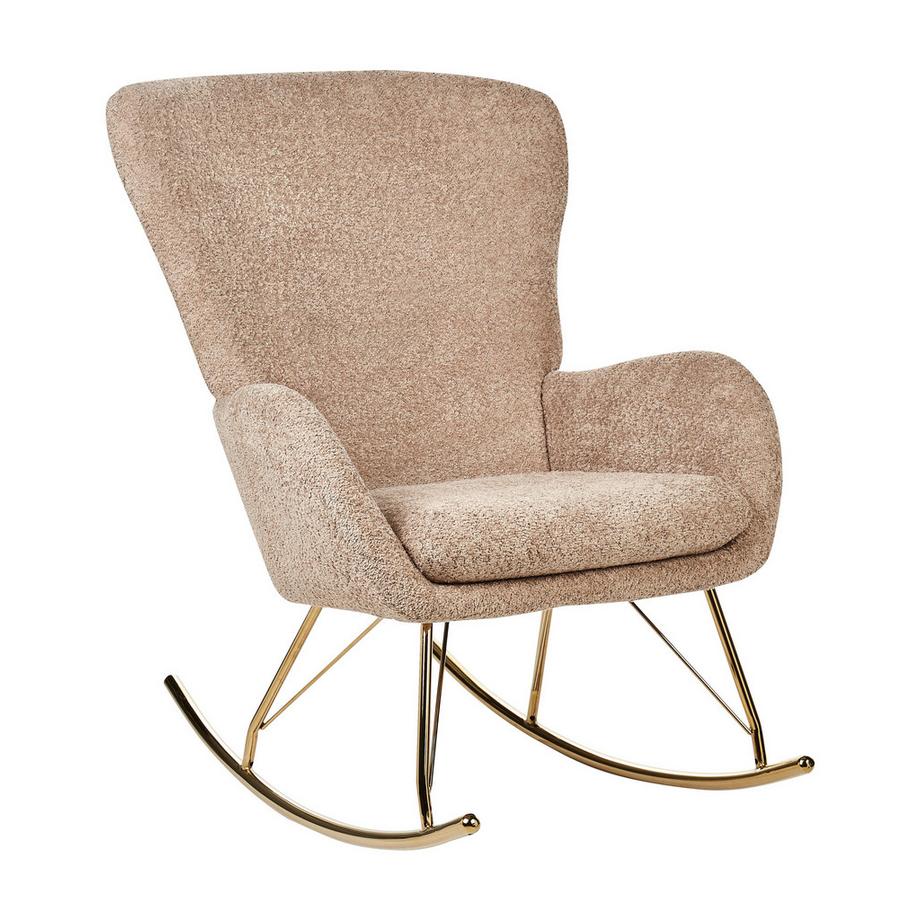 Beliani Fauteuil à bascule en Bouclé Rétro ANASET  