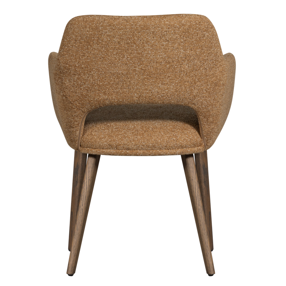 mutoni Armlehnstuhl Murat gelb mit Holzfuss dunkelbraun  