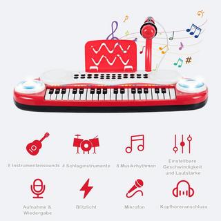 Northio  Pianoforte digitale per bambini a 37 tasti Pianoforte portatile giocattolo 48 x 20 x 38 cm Rosso 