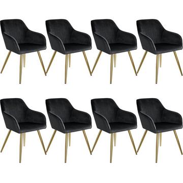8 Chaises MARILYN Effet Velours Style Scandinave