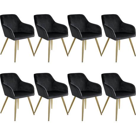 Tectake 8 Chaises MARILYN Effet Velours Style Scandinave  