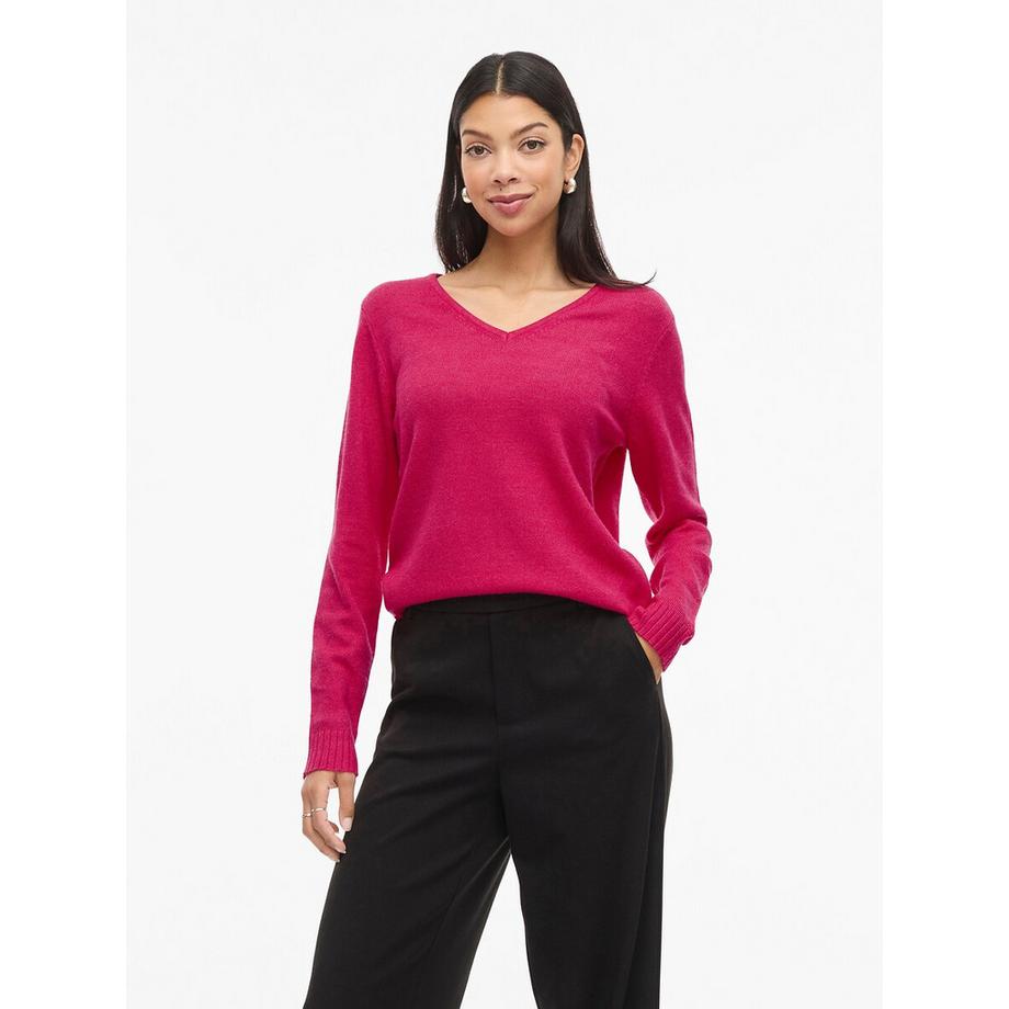 Pull col v en fine maille