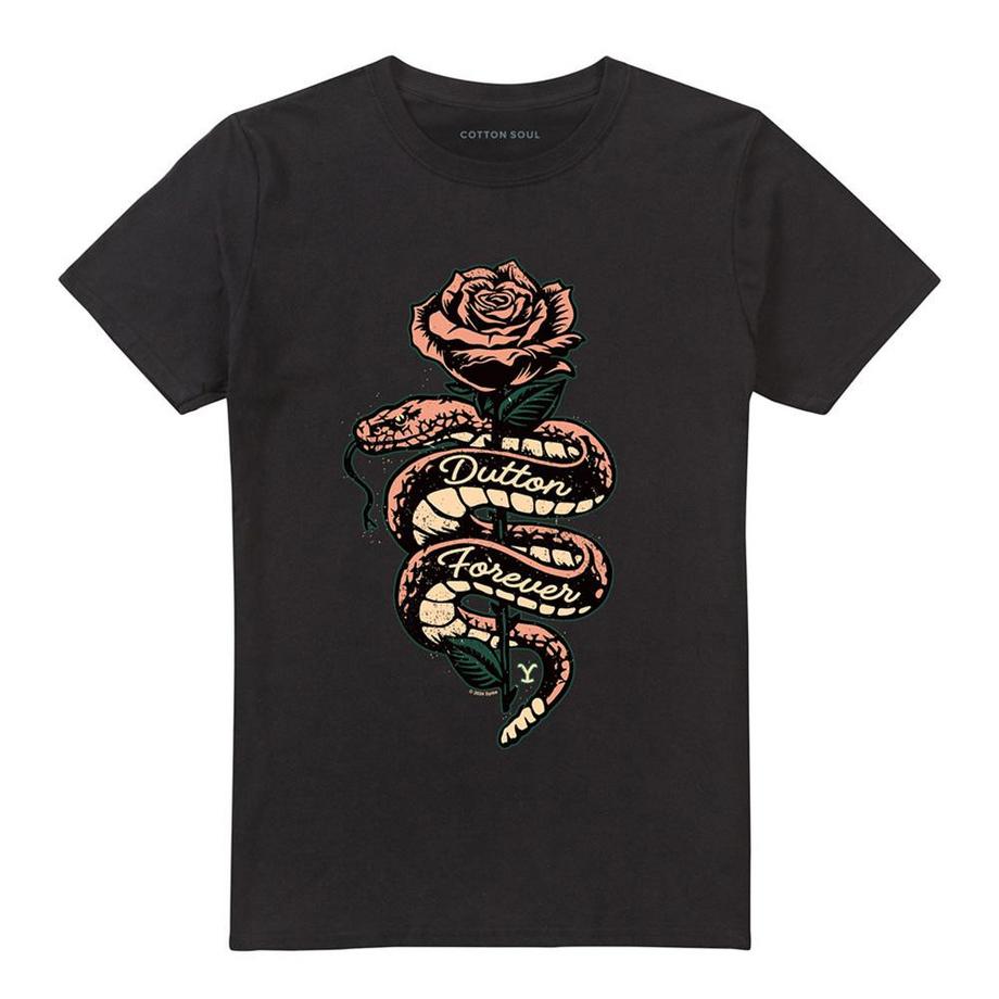 T-ShirtMotif Beth Dutton Motiftyle Rose Et Serpent