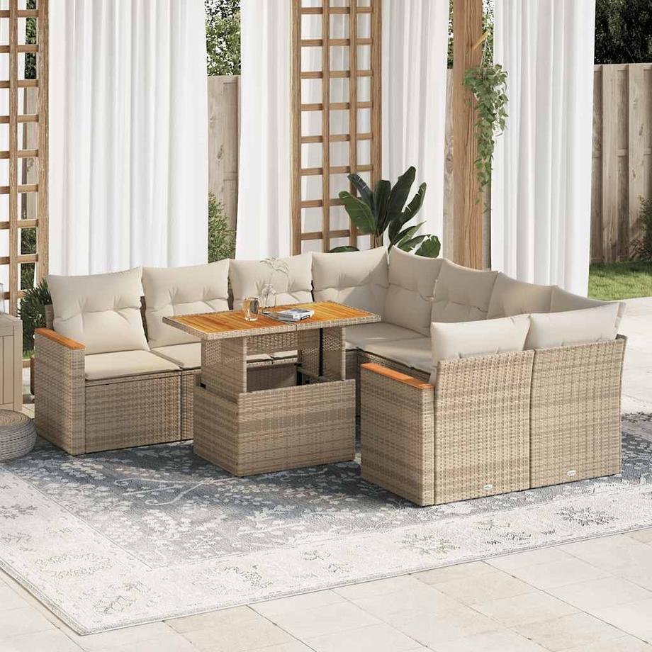 VidaXL set divano da giardino Polirattan  