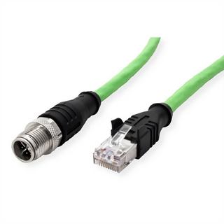METZ CONNECT  M12 Industrial Ethernet Leitung, X-kodiert, 2.0 m, M12 Stecker gerade - RJ45 Stecker gerade, PUR 