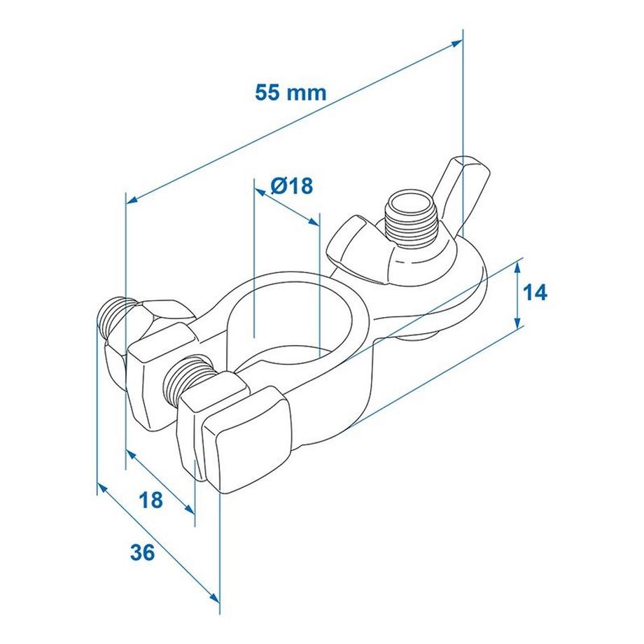 Pricenet  Batteriepolklemmen-Set (+) und (-) mit Flügelmutter/schwarz 