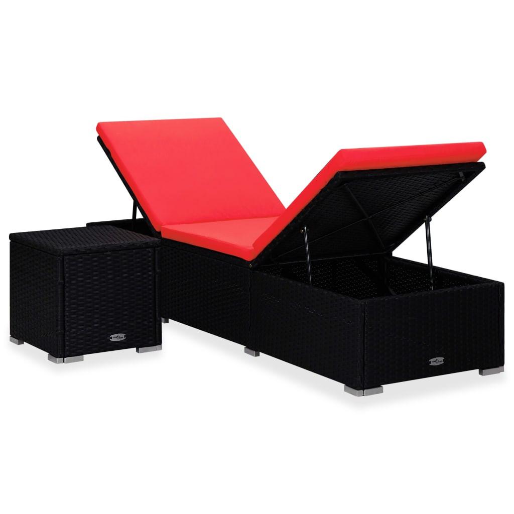 VidaXL Chaise longue rotin synthétique  