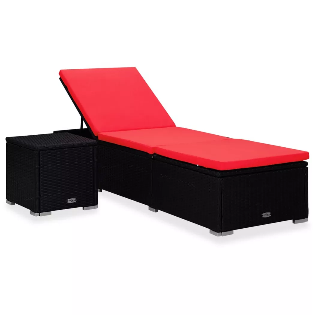 VidaXL - Sonnenliege poly-rattan, One Size, Schwarz