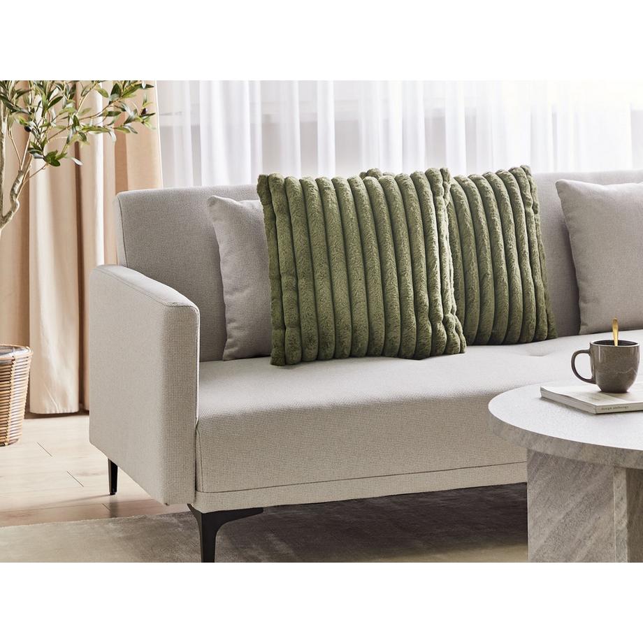 Beliani Lot de 2 coussins décoratifs en Fourrure synthétique Minimaliste RAKYA  