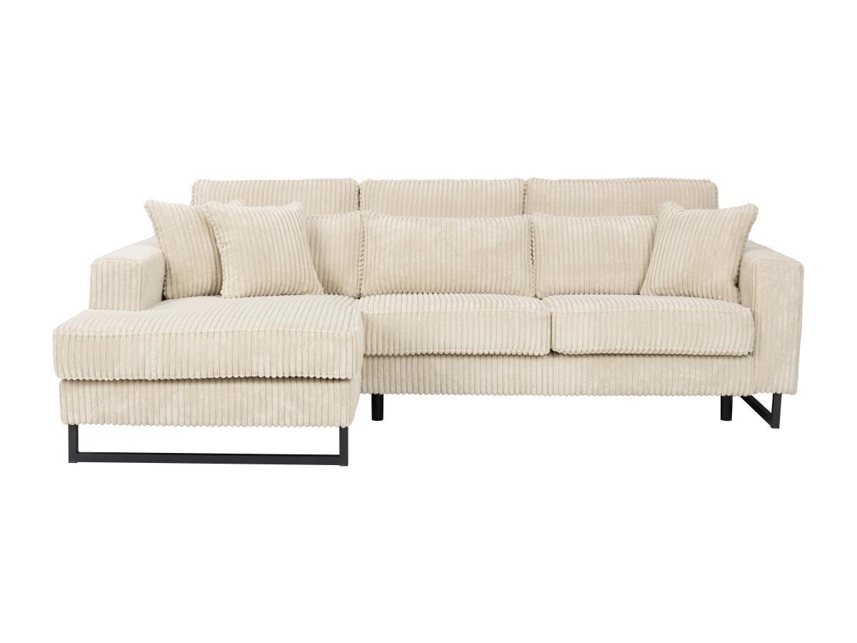 Vente-unique Ecksofa - Ecke links - Cord - Beige - TESSIO von Maison Céphy  