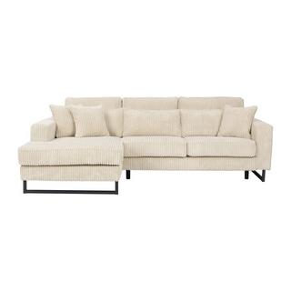 Vente-unique Ecksofa - Ecke links - Cord - Beige - TESSIO von Maison Céphy  