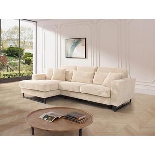 Vente-unique Ecksofa - Ecke links - Cord - Beige - TESSIO von Maison Céphy  