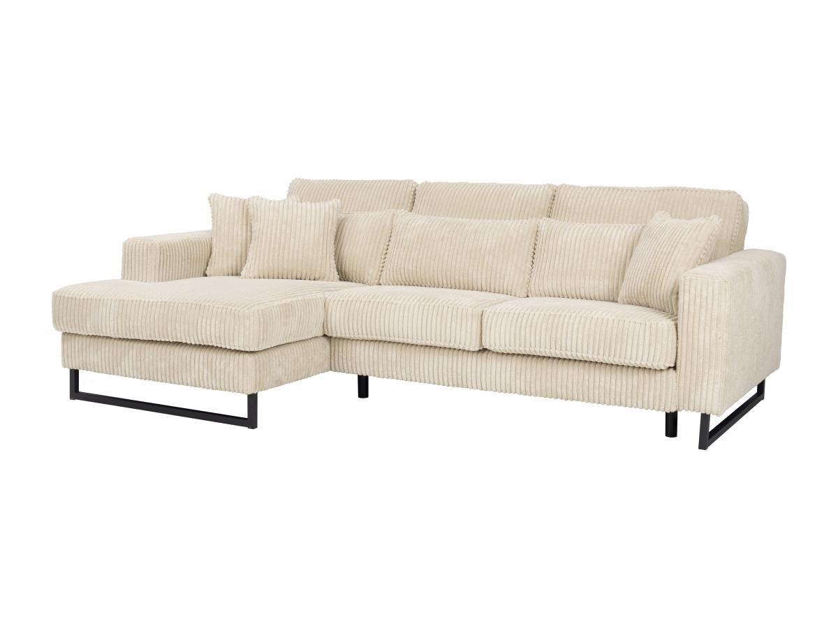 Vente-unique Ecksofa - Ecke links - Cord - Beige - TESSIO von Maison Céphy  