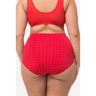 Ulla Popken  Maxislips, 3er-Pack, Punkte / einfarbig, High Waist 