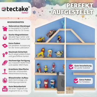 Tectake Scaffale da parete Mylittle Story per fino a 50 Tonies  