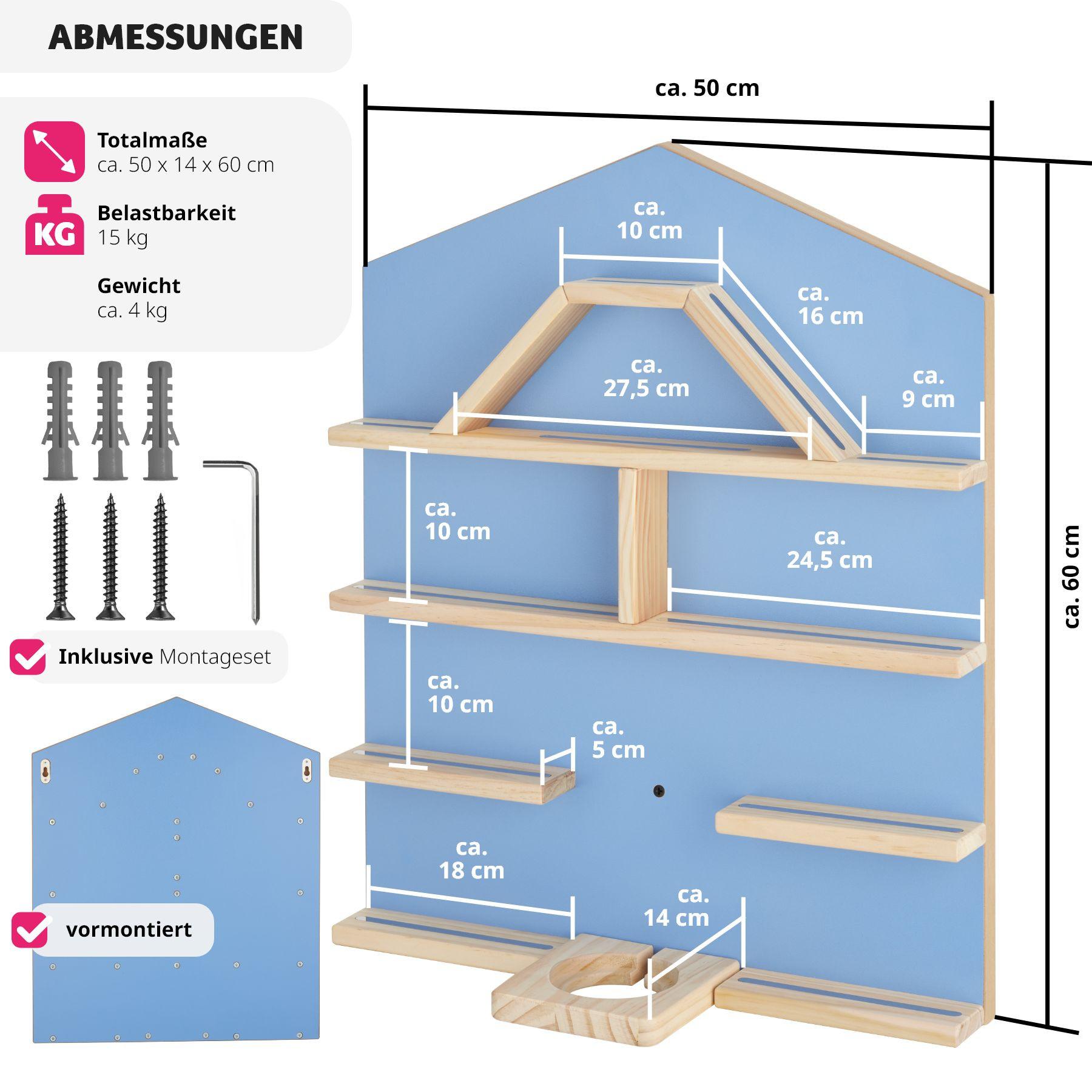 Tectake Scaffale da parete Mylittle Story per fino a 50 Tonies  