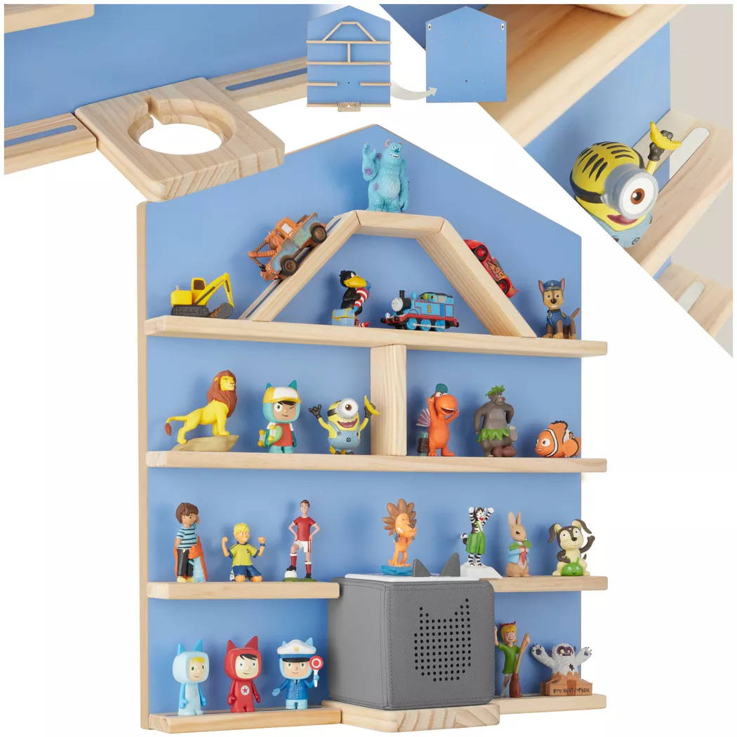 tectake Mylittlestory House Wall Shelf For Up To 50 Tonies in Blue