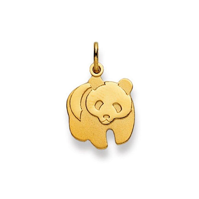 MUAU Schmuck  Anhänger Pandabär Gelbgold 750, 19 x 13mm 