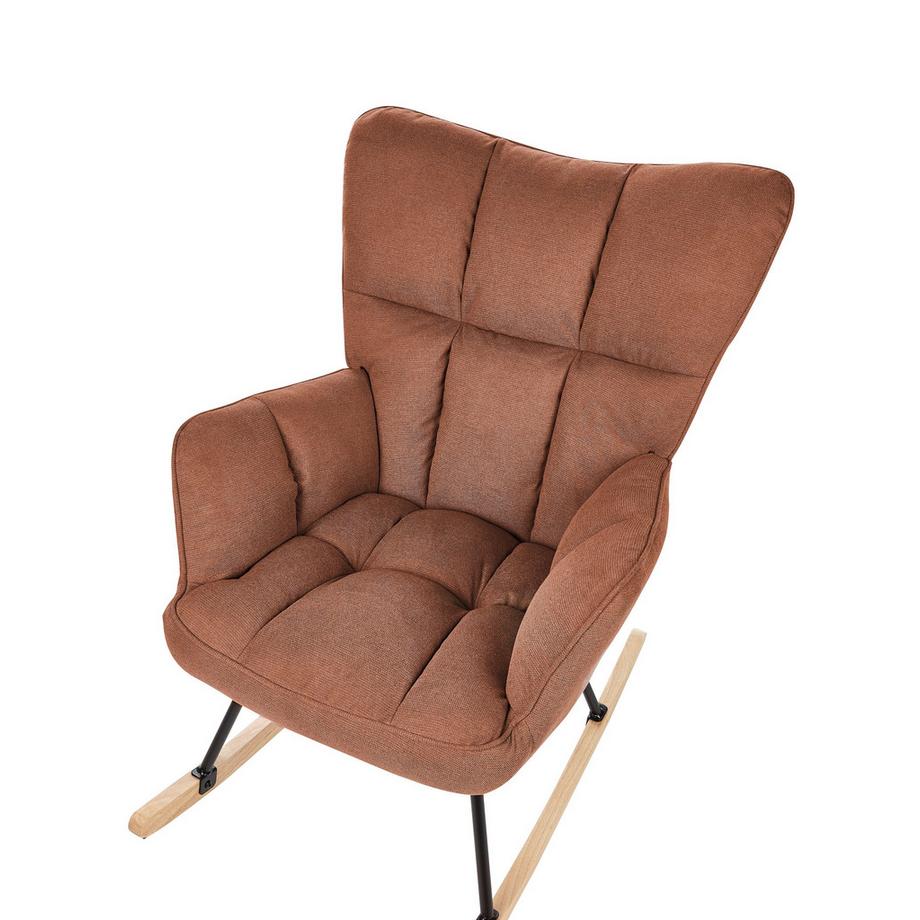 Beliani Poltrona a dondolo en Tessuto Moderno OULU  