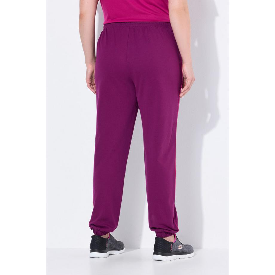 Ulla Popken Pantalon de jogging Passepoil latéral Taille élastique  