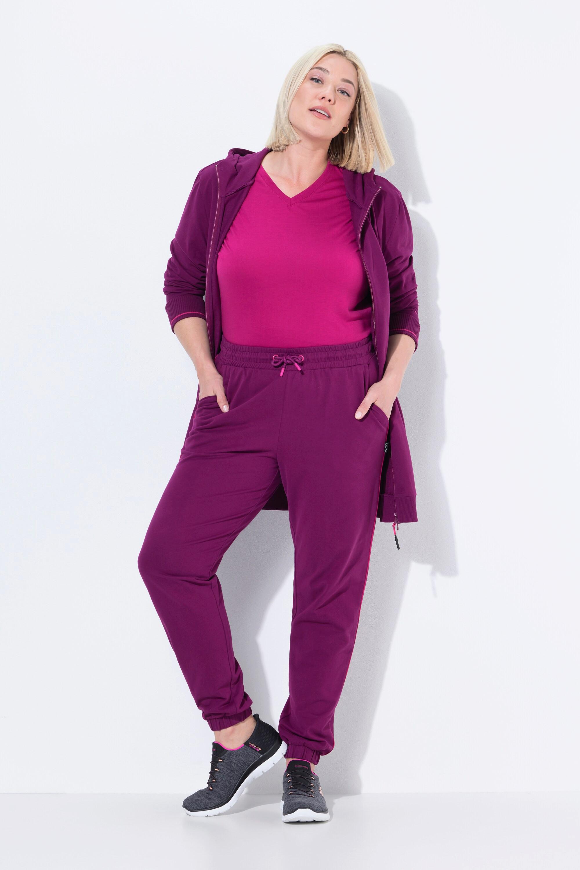 Ulla Popken Jogginghose Seitenpaspel Elastikbund  