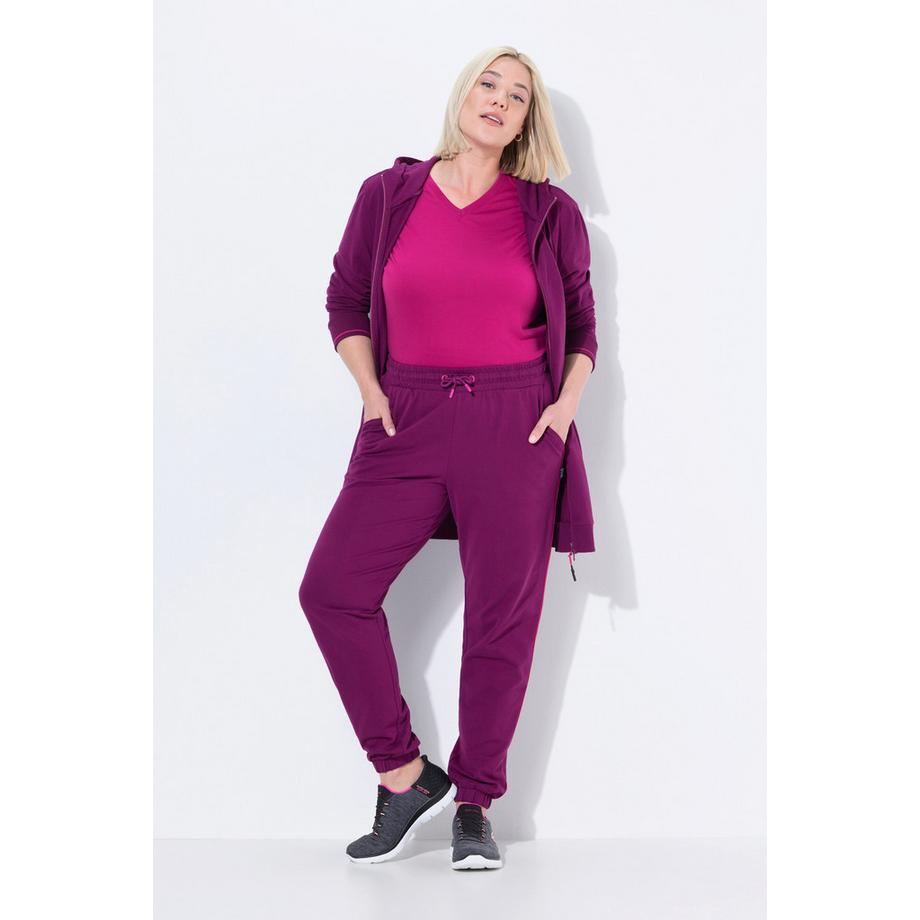 Ulla Popken Pantalon de jogging Passepoil latéral Taille élastique  