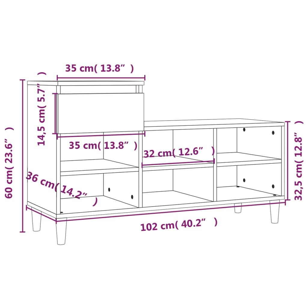 VidaXL Armoire à chaussures bois d'ingénierie  