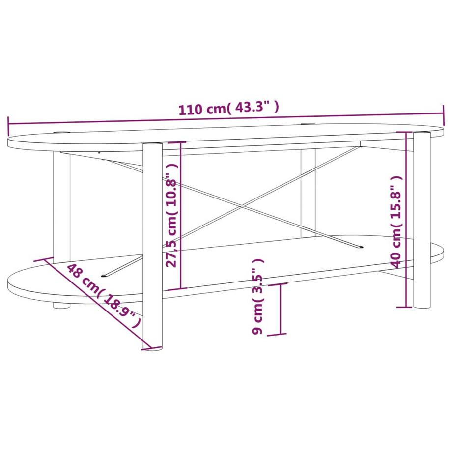 VidaXL Couchtisch holzwerkstoff  