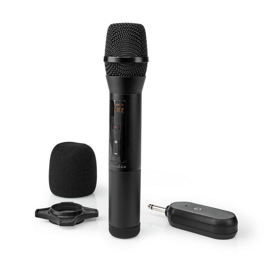 Ensemble de microphones sans fil | 20 canaux | 1 microphone | Cardioïde | 70 Hz - 13 kHz | 1000 ohms | -95 dB | Contrôle du volume | Noir