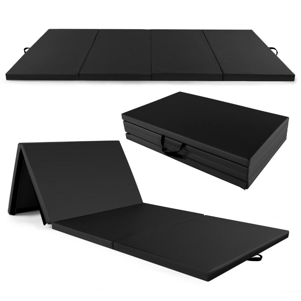 Northix  300 x 117 x 5 cm Weichbodenmatte aus Kunstleder mit Kletterverschluss & Tragegriffen Schwarz 