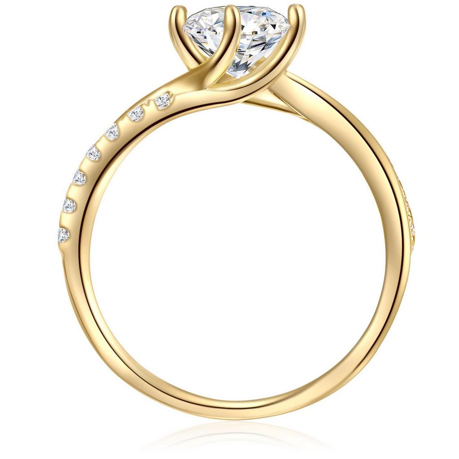 Rafaela Donata  Ring Sterling Silber gelbgold Zirkonia weiß 