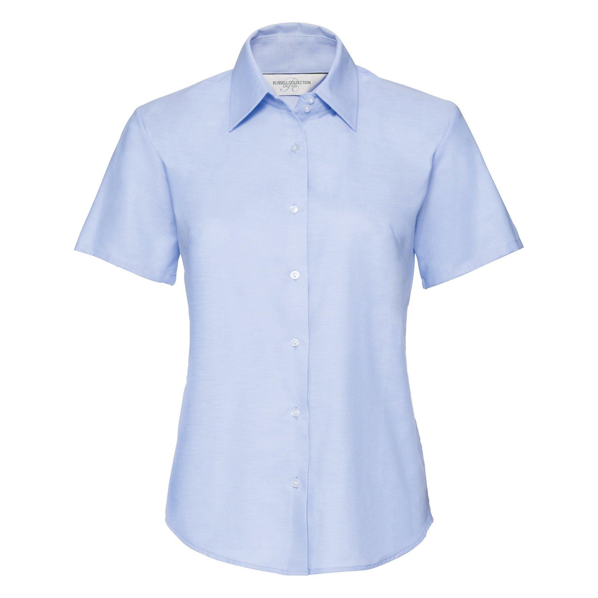 Russell  Collection Easy Care Oxford Bluse, Kurzarm 