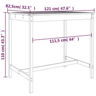 VidaXL set da bar da giardino Legno di pino  