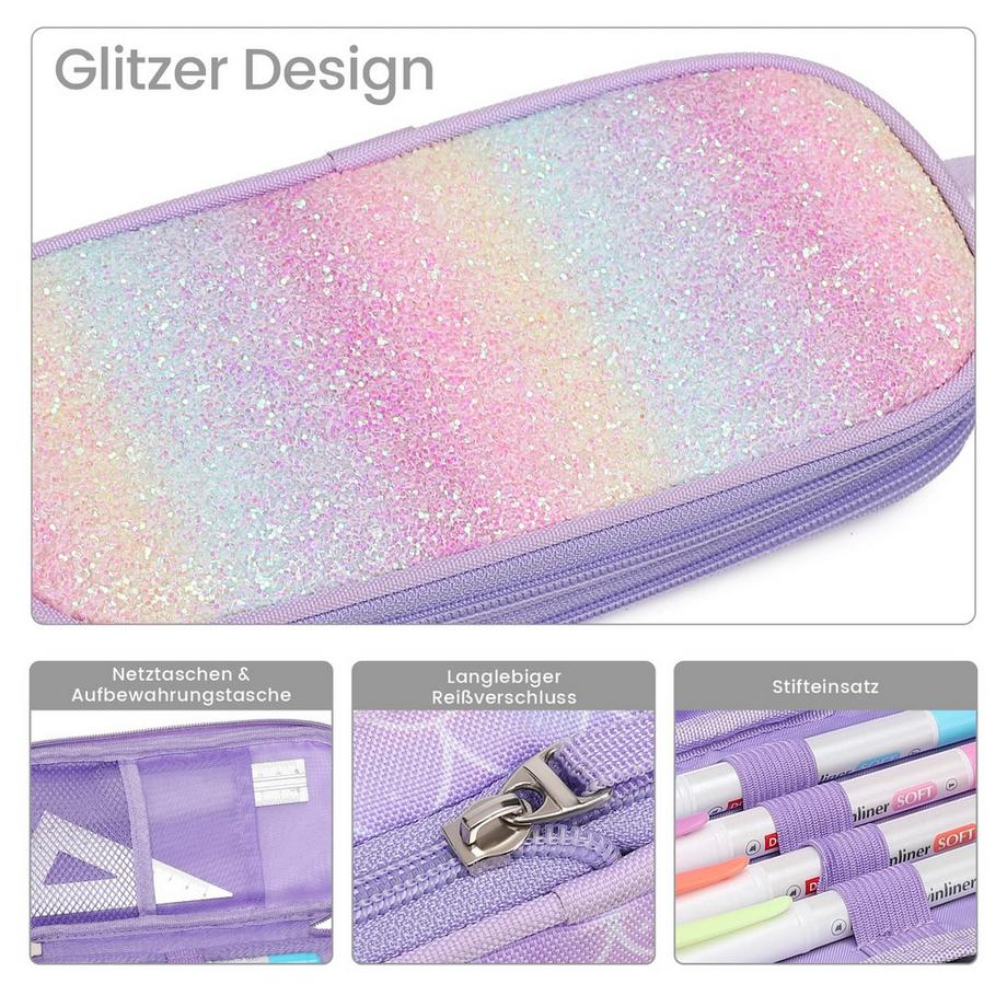 Only-bags.store  Federmäppchen - Großes Fassungsvermögen Federmäppchen mit Reißverschluss, Schreibwaren Tasche Bleistift Tasche Bleistiftetui für Kinder 