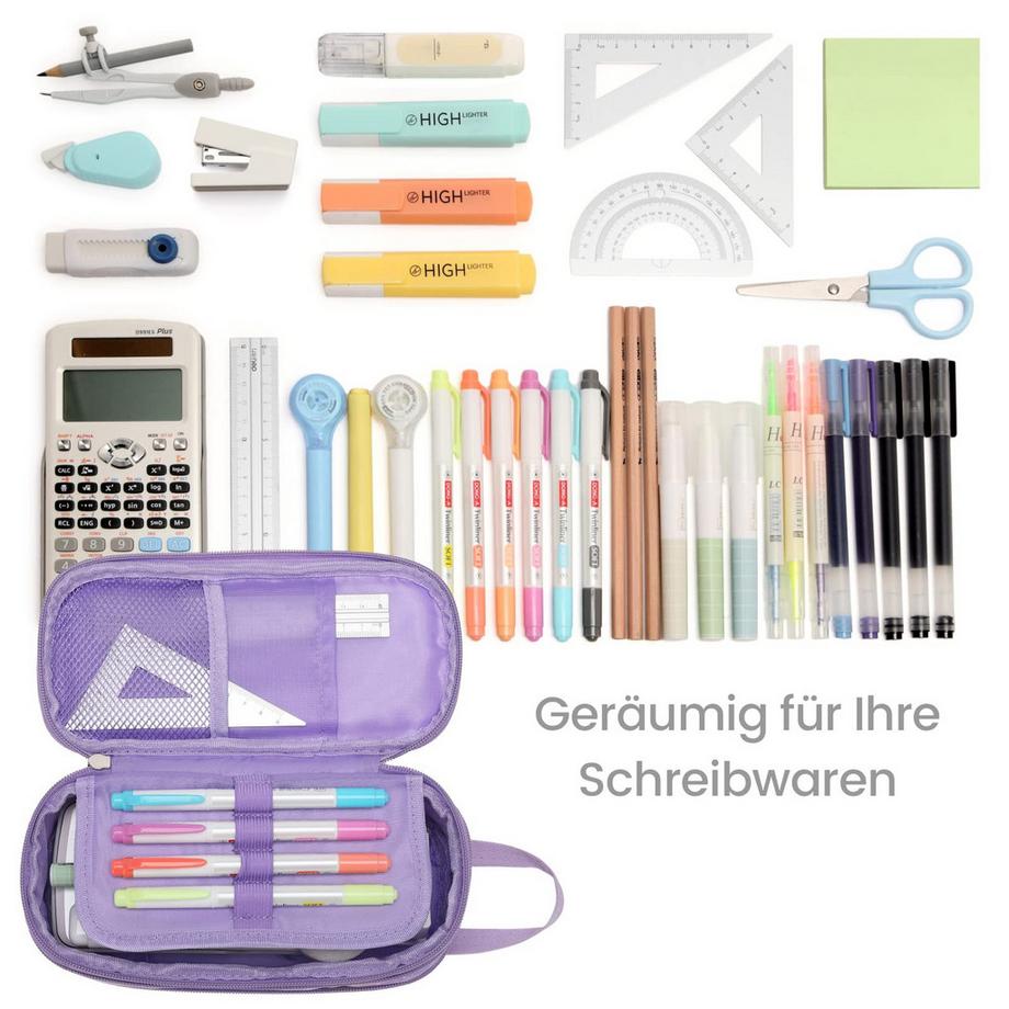 Only-bags.store  Federmäppchen - Großes Fassungsvermögen Federmäppchen mit Reißverschluss, Schreibwaren Tasche Bleistift Tasche Bleistiftetui für Kinder 