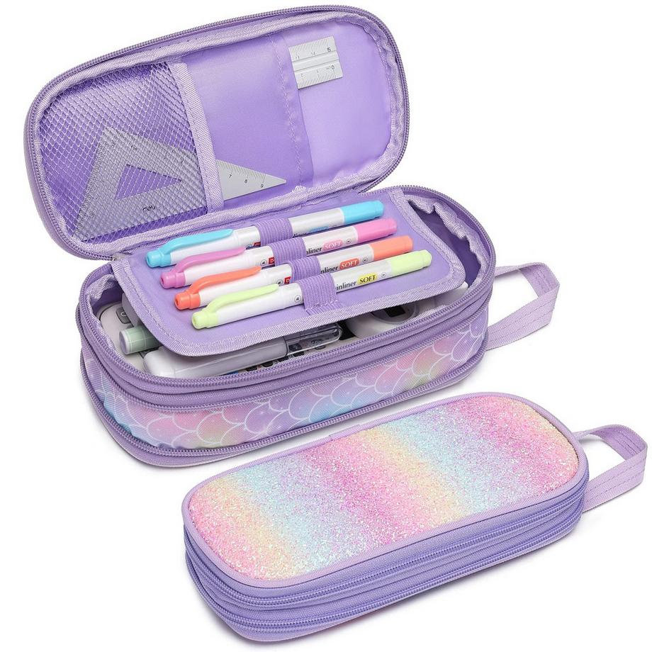 Only-bags.store  Federmäppchen - Großes Fassungsvermögen Federmäppchen mit Reißverschluss, Schreibwaren Tasche Bleistift Tasche Bleistiftetui für Kinder 