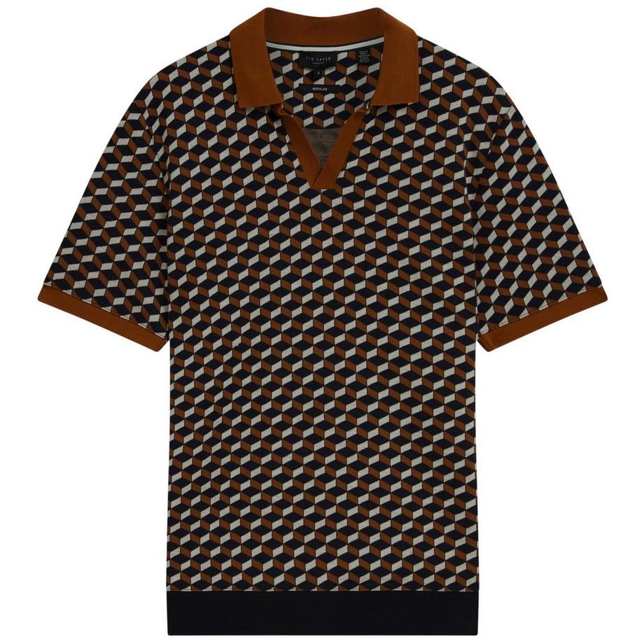 Maglietta Polo Geometrica Jacquard Collare