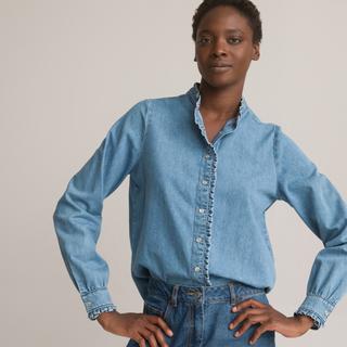 La Redoute Collections  Langärmelige Jeansbluse 