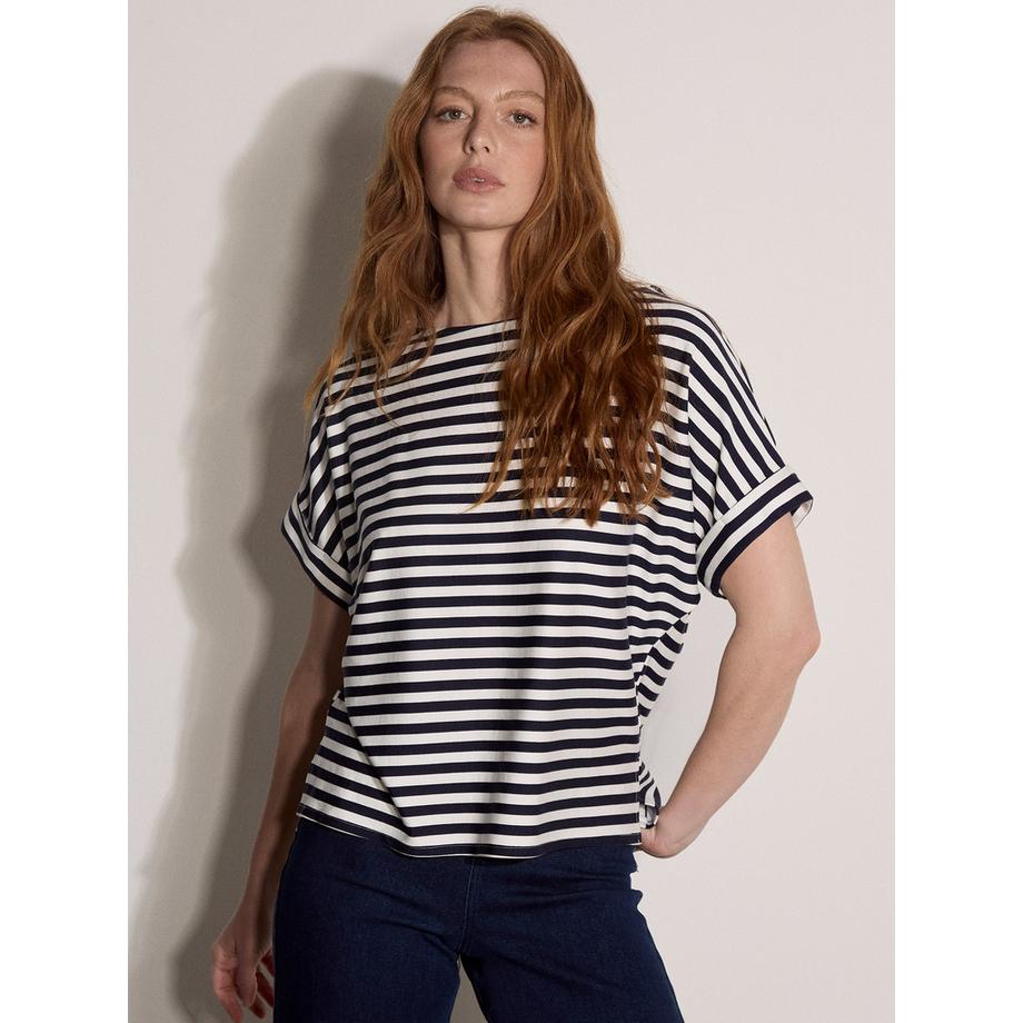 Weiches Jersey-T-Shirt mit Streifen