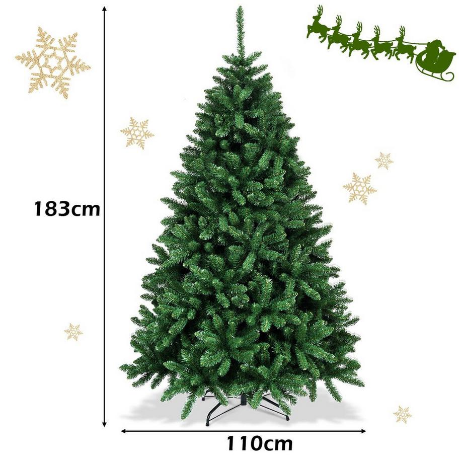 Northix Albero di Natale Albero di Natale artificiale da 183 cm con supporto pieghevole in metallo  
