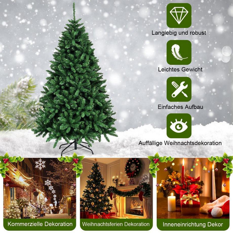 Northix Albero di Natale Albero di Natale artificiale da 183 cm con supporto pieghevole in metallo  