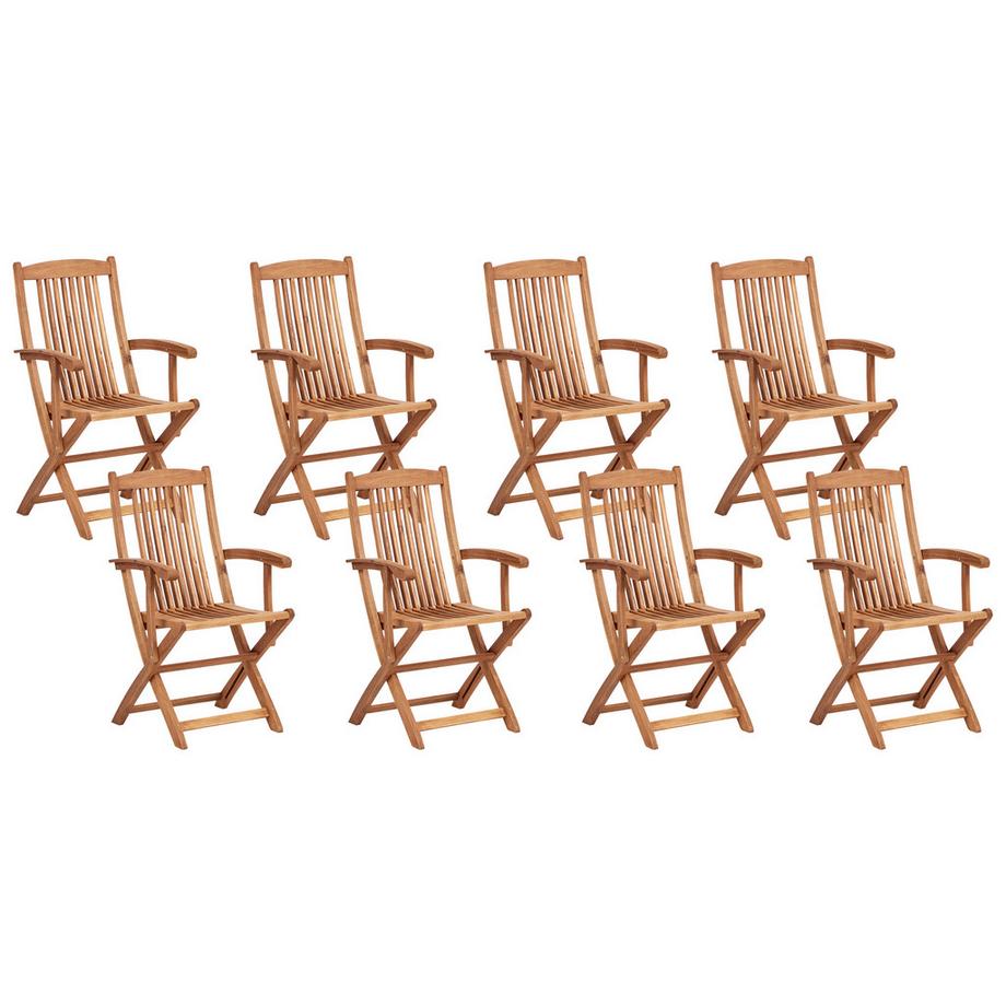Beliani Salle à manger de jardin avec chaises en Acacia  MAUI PREMIUM  