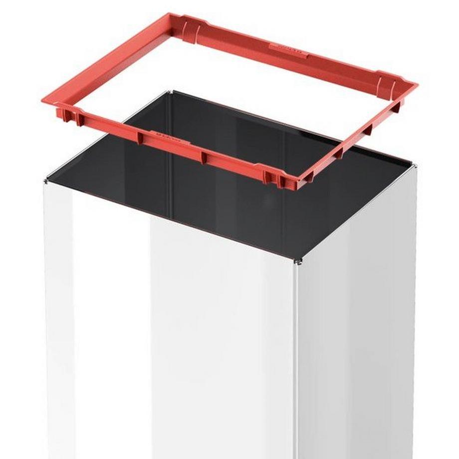 Hailo Contenitore per rifiuti con coperchio basculante BIG-BOX SWING, capacità 35 l, contenitore bianco.  