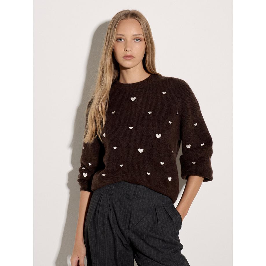 APRICOT Maglione ricamato con cuore  